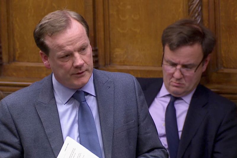British Conservative MP Charlie Elphicke speaks in the Parliament in
