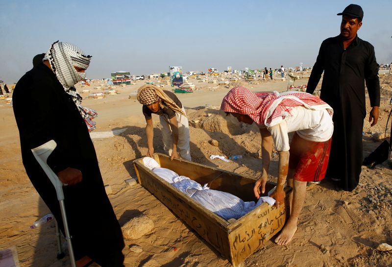 Iraqis flock to Najaf’s COVID-19 cemetery to move their dead