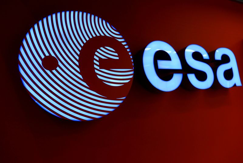 FILE PHOTO: A logo of the European Space Agency (ESA)