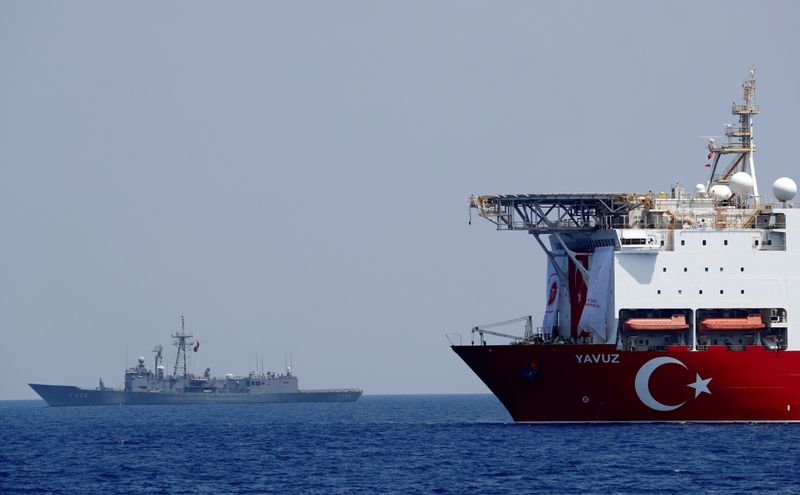 FILE PHOTO: The Turkish drilling vessel Yavuz is seen being