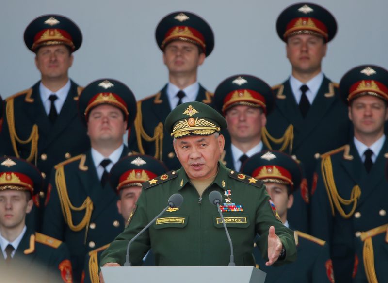 Russia’s Defence Minister Shoigu attends the opening ceremony of the
