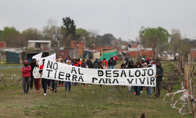 Families occupied a land on the outskirts of Buenos Aires,
