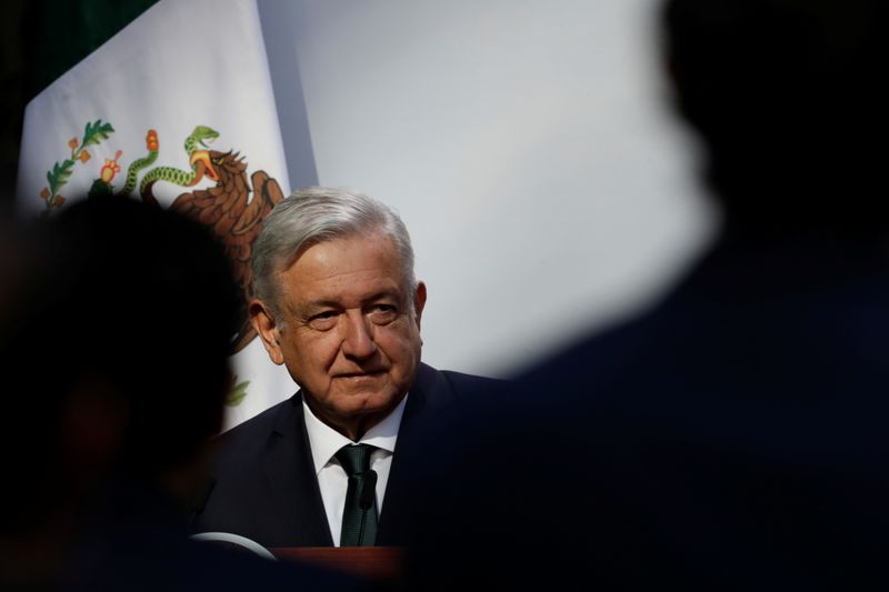 Mexico’s President Andres Manuel Lopez Obrador delivers his second state
