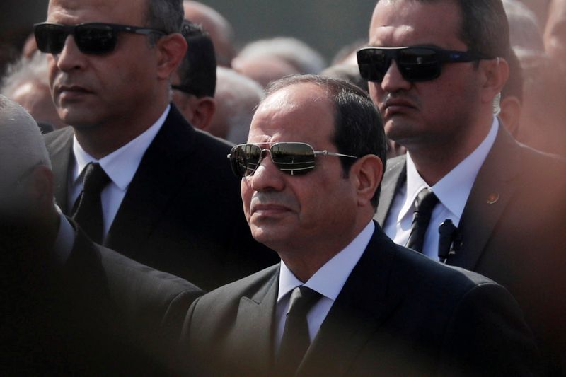 FILE PHOTO: Egyptian President Abdel Fattah al-Sisi attends the funeral