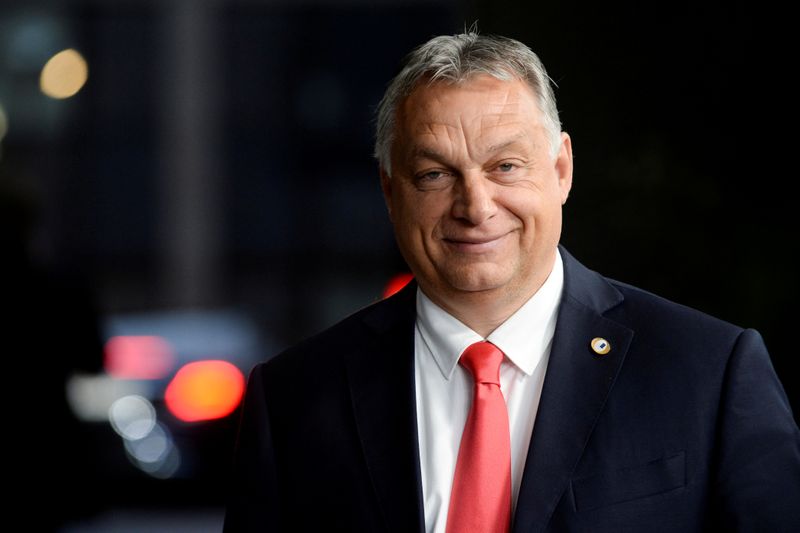FILE PHOTO: Hungarian Prime Minister Viktor Orban departs from an