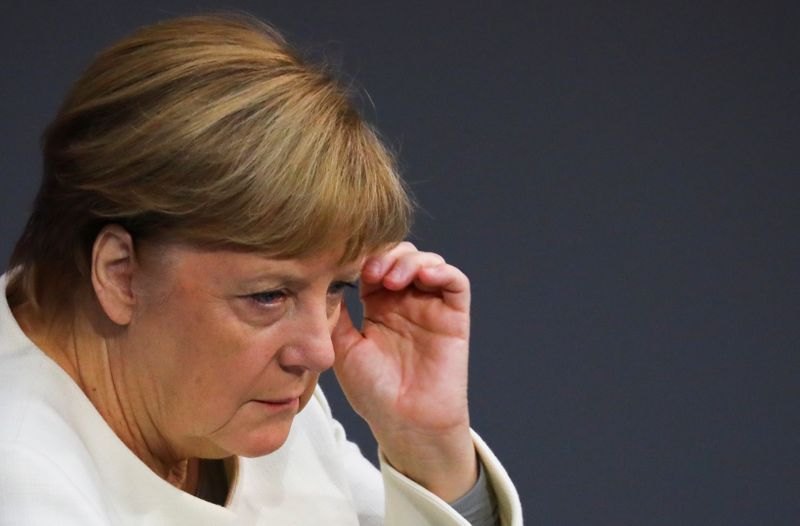 German Chancellor Angela Merkel attends a session of the Bundestag,
