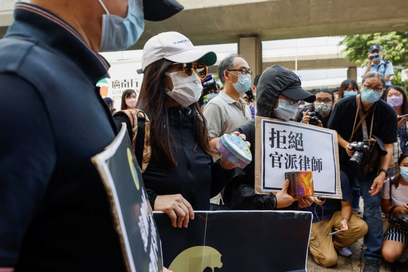 Family members of Hong Kong people arrested by China protest