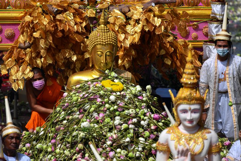 Lotus flower festival to mark the end of the Buddhist