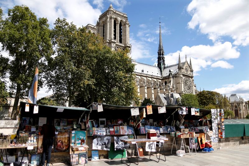 FILE PHOTO: View of antique booksellers or bouquinistes along the