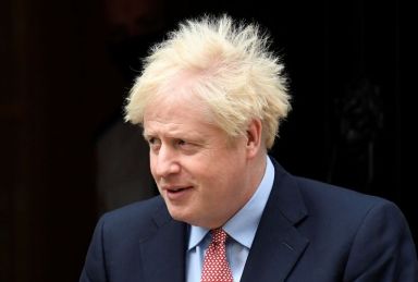 Britain’s Prime Minister Boris Johnson leaves Downing Street