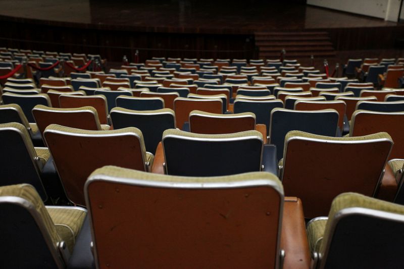 Chairs are seen at the Aula Magna of the Central