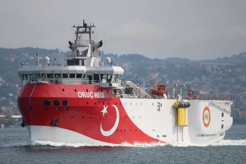 FILE PHOTO: Turkish seismic research vessel Oruc Reis sails in
