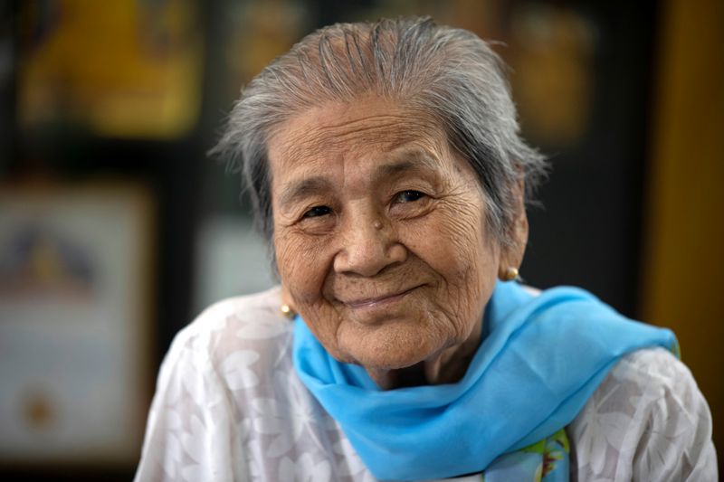 Daw Thein Khin, a 100-year-old woman survivor of the coronavirus
