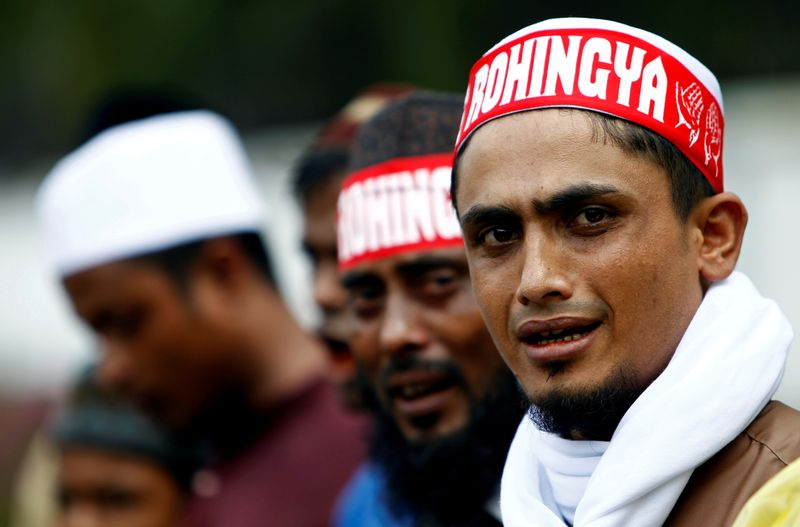 FILE PHOTO: Rohingyas living in Malaysia protest against the treatment