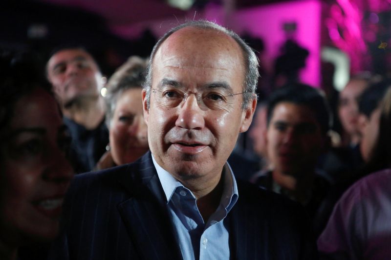 Former Mexican president Calderon attends an event where his wife