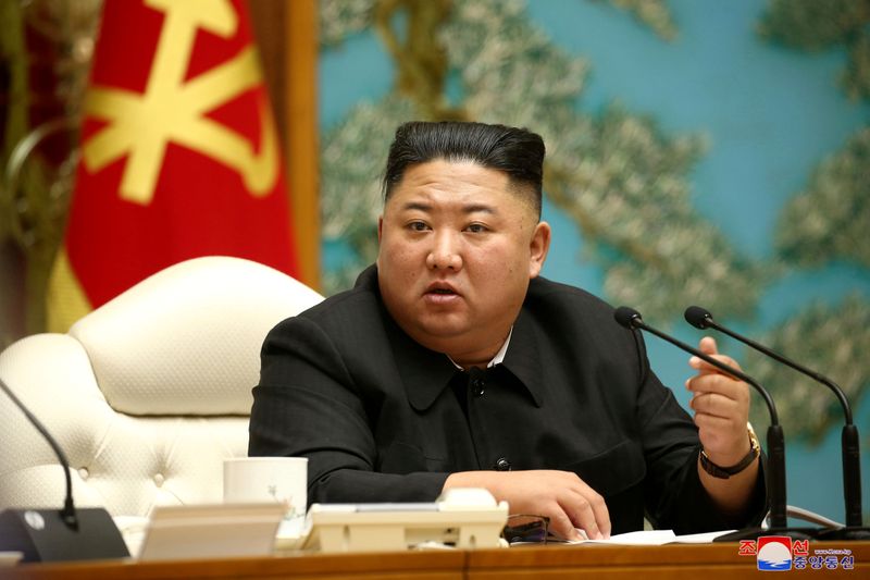 FILE PHOTO: North Korean leader Kim Jong Un speaks during