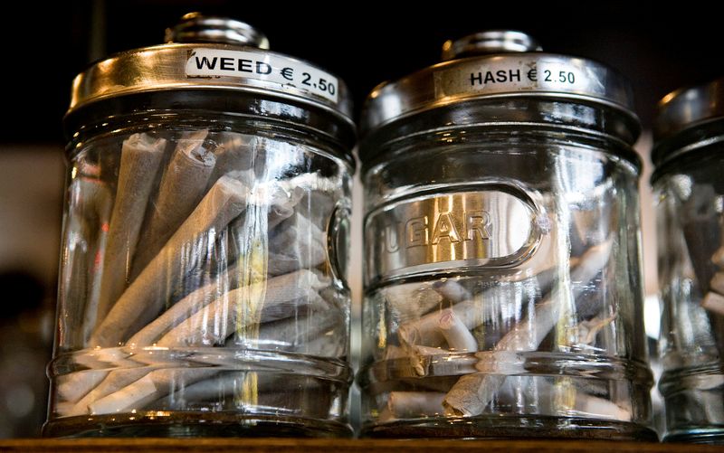 FILE PHOTO: Joints containing different types of cannabis are seen