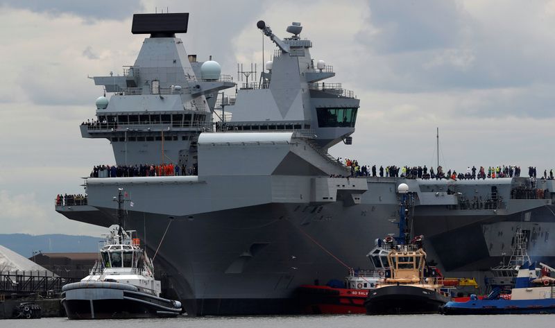 FILE PHOTO: The British aircraft carrier HMS Queen Elizabeth is