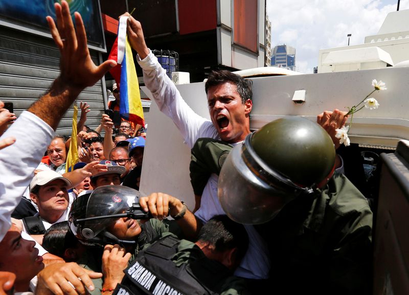 FILE PHOTO: Venezuelan opposition leader Leopoldo Lopez gets into a
