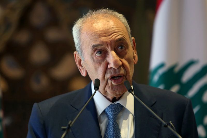 Lebanon’s parliament speaker Nabih Berri holds news conference in Beirut