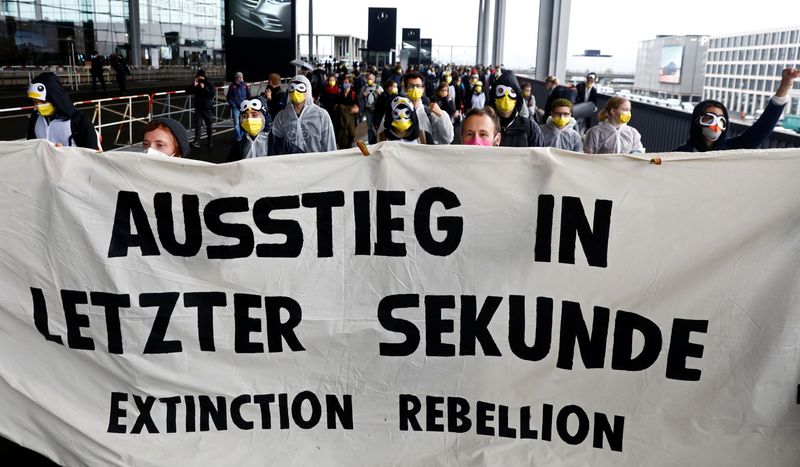 Protest against the official opening of the new Berlin-Brandenburg Airport