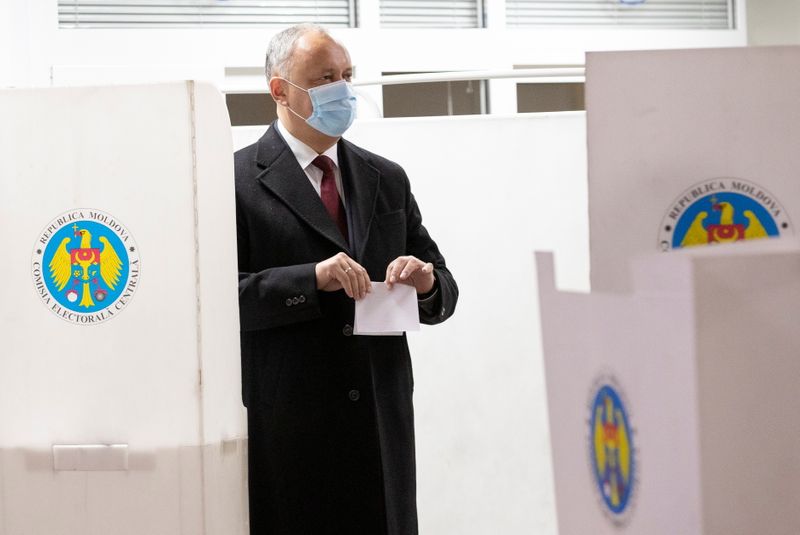 Votes at a Moldova’s presidential election in Chisinau