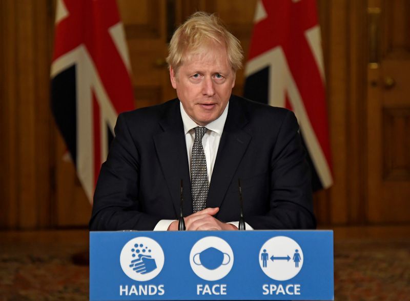 FILE PHOTO: Britain’s Prime Minister Boris Johnson speaks during a
