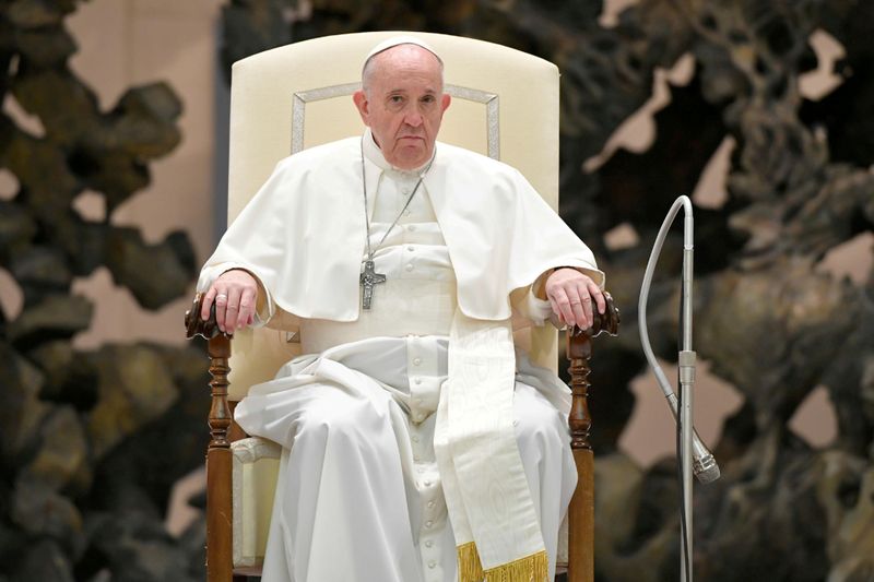 FILE PHOTO: Pope Francis attends the weekly general audience at