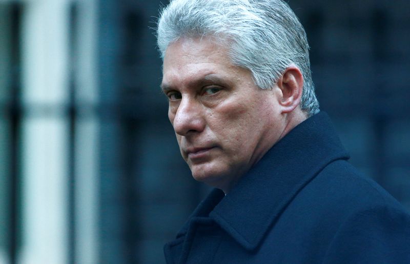 FILE PHOTO: Cuba’s President Miguel Diaz-Canel arrives in Downing Street,