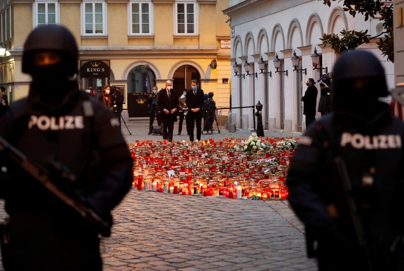 Wreath laying ceremony after gun attack in Vienna