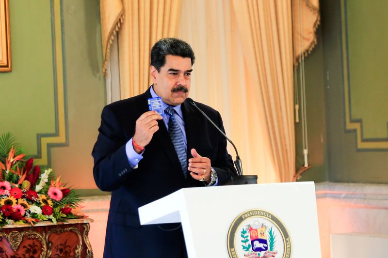Venezuela’s President Nicolas Maduro holds a virtual news conference in