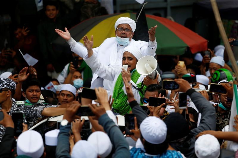 Rizieq Shihab, leader of Indonesian Islamic Defenders Front (FPI), is