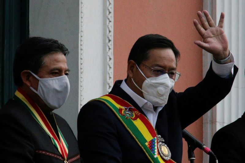Bolivia’s President Luis Arce and Vice-president David Choquehuanca attend a