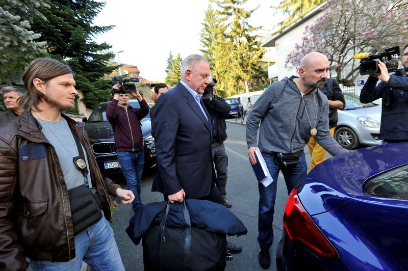 FILE PHOTO: Former Croatian Prime Minister Ivo Sanader is escorted