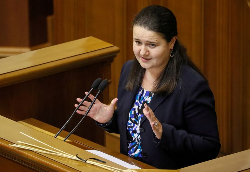 FILE PHOTO: Newly-appointed Ukrainian Finance Minister Oksana Markarova attends a