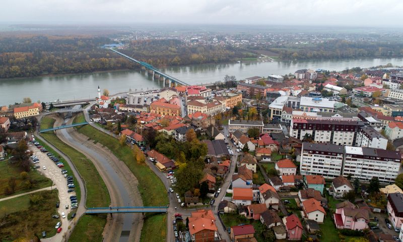Aerial view of the city Brcko