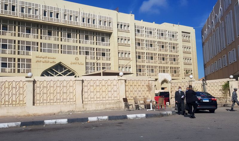 View of New Cairo Courthouse where interrogation session was held