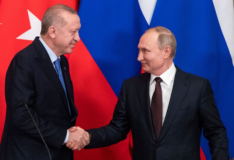 FILE PHOTO: Russian President Putin meets Turkish President Erdogan in