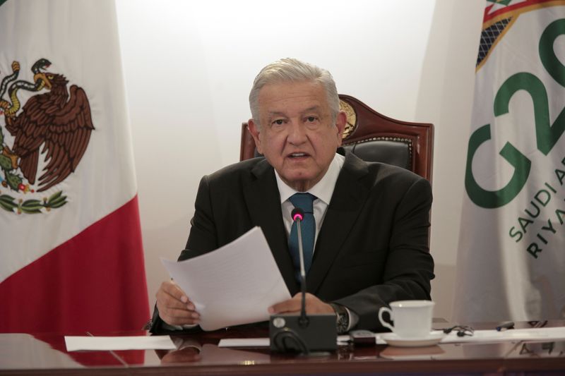 Mexican President Andres Manuel Lopez Obrador takes part in the