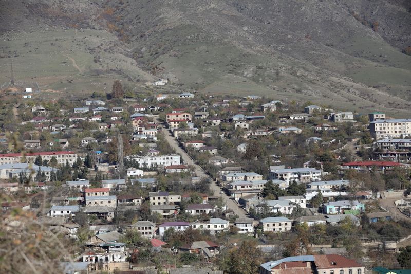 FILE PHOTO: A view shows the town of Hadrut in