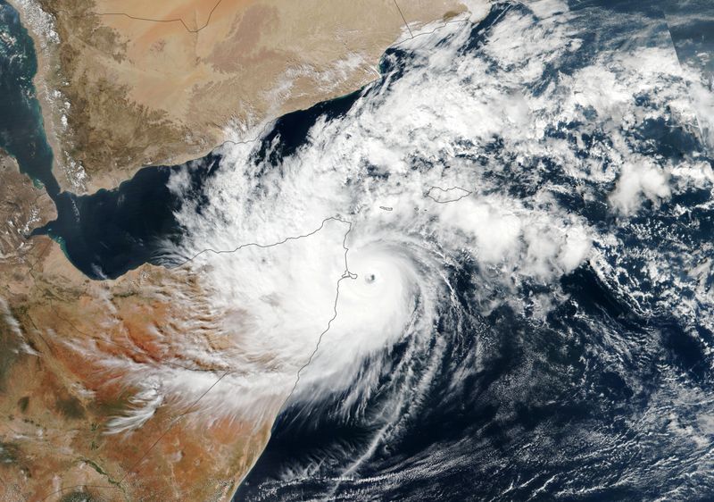 Cyclone Gati seen over Ras Hafun, Somalia