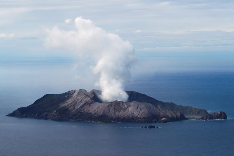 FILE PHOTO: An aerial view of the Whakaari, also known