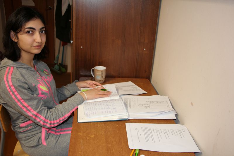 Lebanese medicine student Lara Mustafa is pictured at her dorm