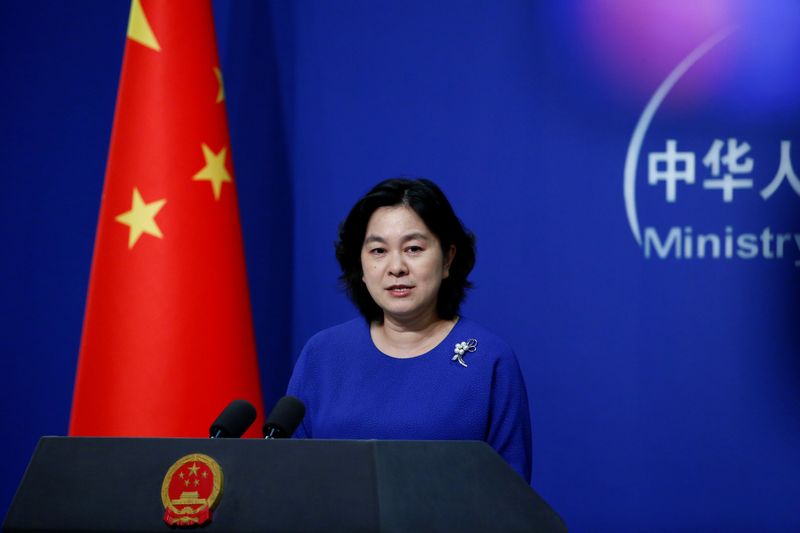 Chinese Foreign Ministry spokeswoman Hua Chunying speaks at a news