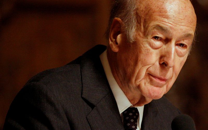 FILE PHOTO: Ex-president of France d’Estaing speaks at a lecture