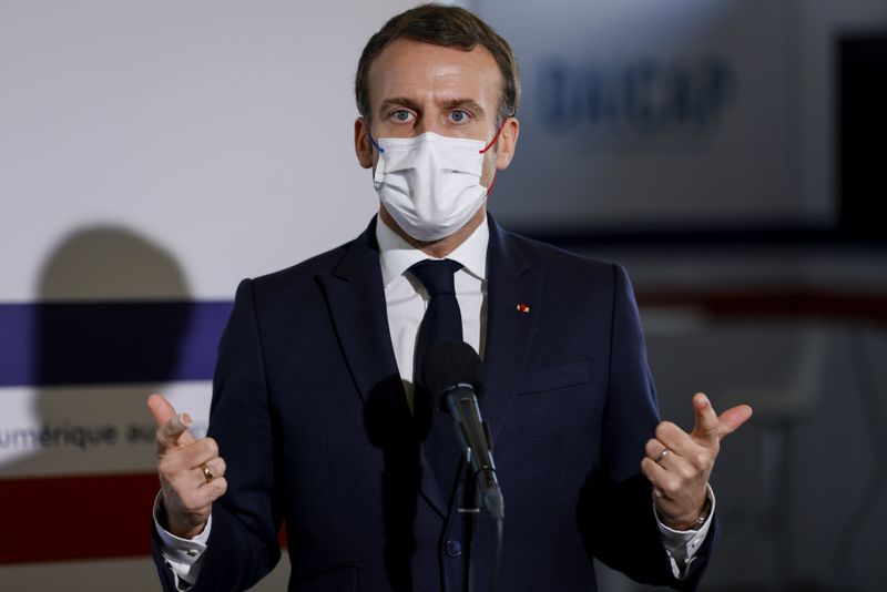 FILE PHOTO: French President Macron visits the Necker Hospital in