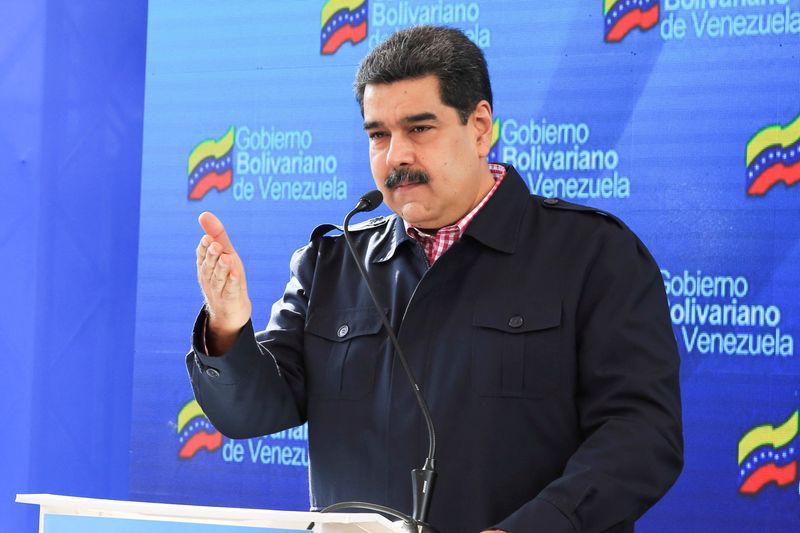 FILE PHOTO: Venezuela’s President Nicolas Maduro talks to the media