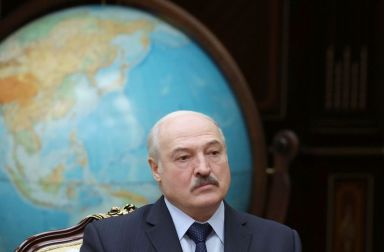 FILE PHOTO: Belarusian President Lukashenko attends a meeting​ in Minsk