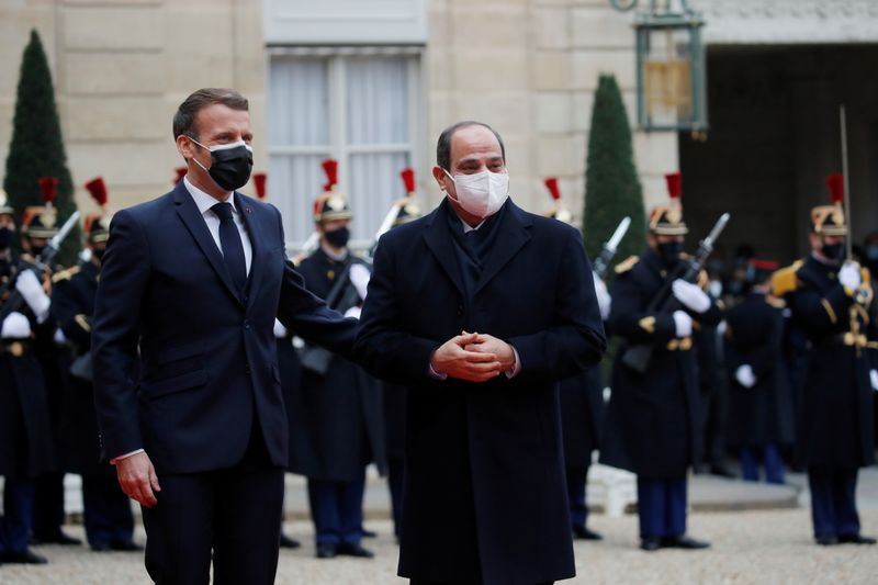 French President Macron meets Egyptian President Fattah al-Sissi in Paris