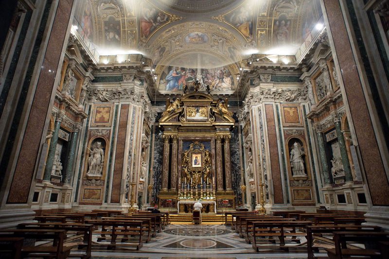 Pope Francis says Mass at the Basilica of Santa Maria